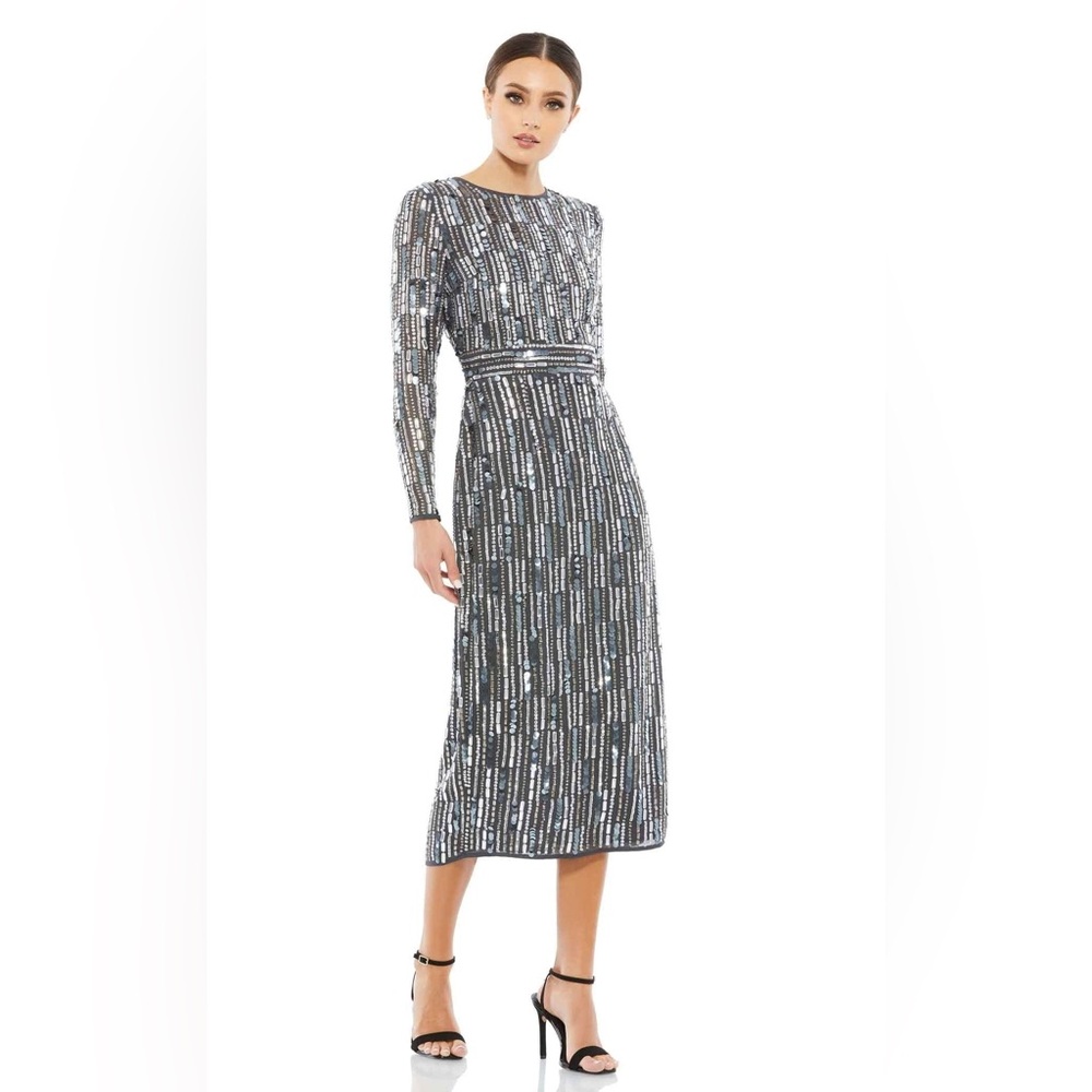 Mac Duggal 93590 Beaded Long Sleeve Dress NWT Size 2